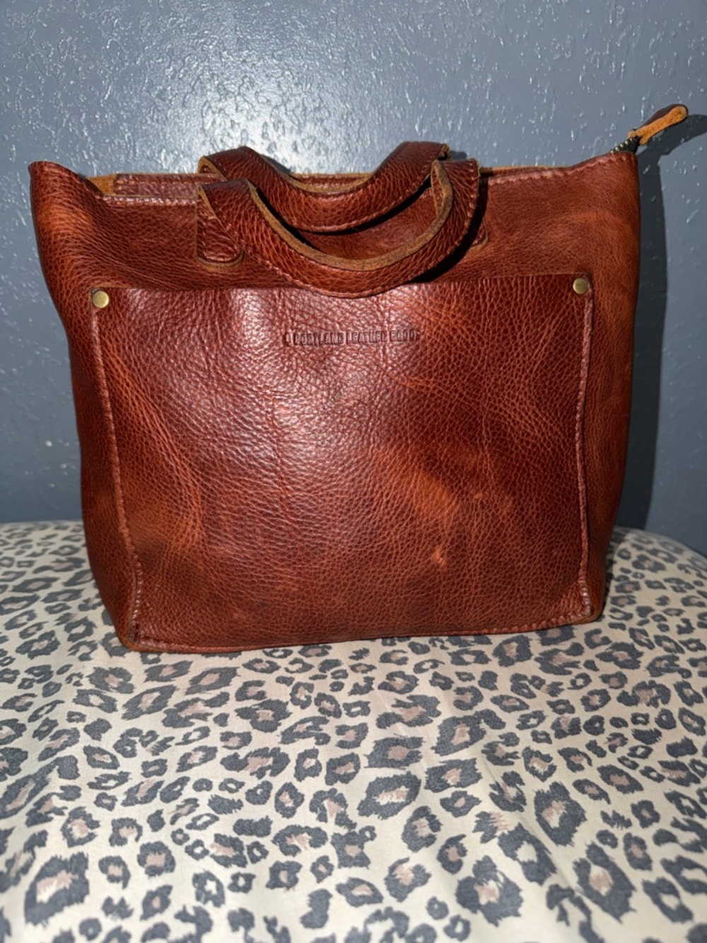 Portland Leather Goods 
Mini Tote Bag - Brown